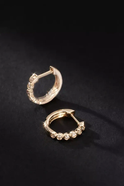 Rachel Reid Jewelry Diamond Bezel Huggie Earrings In Gold