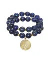 Rachel Reinhardt 14k Gold Filled Blue Lapis Cz Star Pendant Bracelet