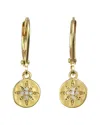 Rachel Reinhardt 14k Gold Filled Cz Hammered Disc Earrings