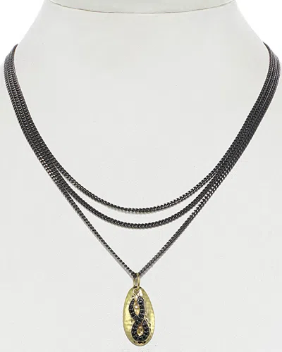Rachel Reinhardt 14k Over Silver Black Spinel Necklace