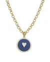 Rachel Reinhardt 14k Over Silver Blue Lapis Cz Pendant Necklace