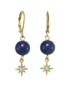 Rachel Reinhardt 14k Over Silver Blue Lapis Cz Star Drop Earrings
