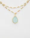 Rachel Reinhardt 14k Over Silver Chalcedony & 3-4mm Pearl Necklace
