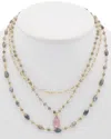 Rachel Reinhardt 14k Over Silver Chalcedony & Moonstone Wrap Necklace