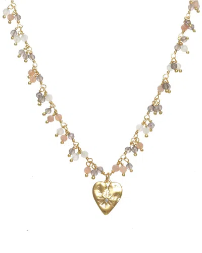 Rachel Reinhardt 14k Over Silver Cluster Heart Necklace