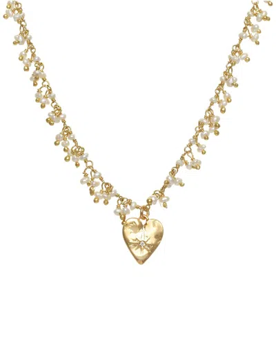 Rachel Reinhardt 14k Over Silver Cluster Heart Necklace In Gold