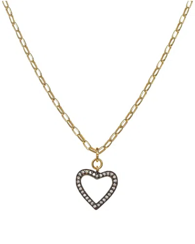 Rachel Reinhardt 14k Over Silver Cz Heart Pendant Necklace