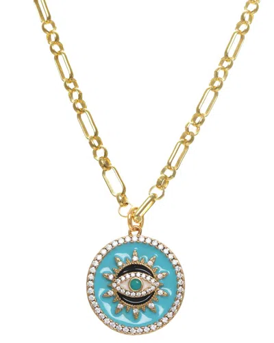 Rachel Reinhardt 14k Over Silver Evil Eye Necklace In Gold
