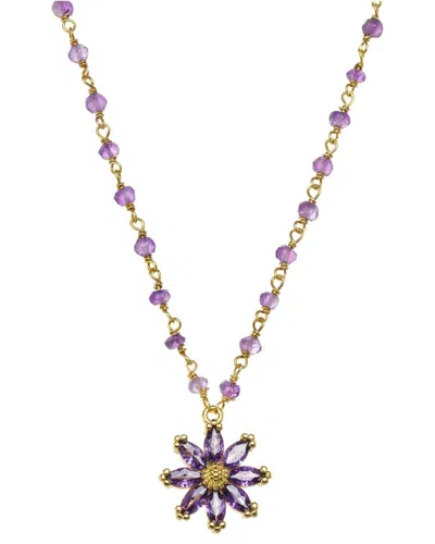 Rachel Reinhardt 14k Over Silver Flower Necklace