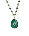 Rachel Reinhardt 14k Over Silver Gemstone Wire Wrap Chain Necklace