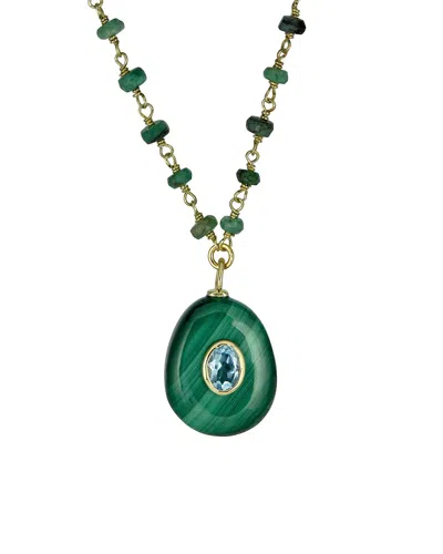 RACHEL REINHARDT RACHEL REINHARDT 14K OVER SILVER GEMSTONE BEZEL NECKLACE