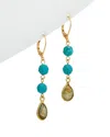 Rachel Reinhardt 14k Over Silver Gemstone Drop Earrings