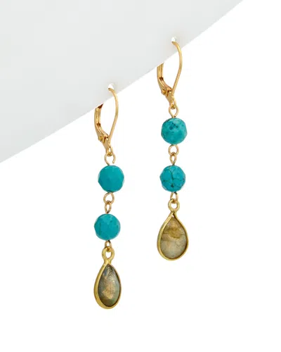 Rachel Reinhardt 14k Over Silver Gemstone Drop Earrings