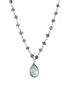 Rachel Reinhardt 14k Over Silver Gemstone Drop Necklace