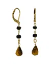 Rachel Reinhardt 14k Over Silver Gemstone Droplet Earrings In Multi
