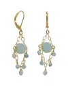 Rachel Reinhardt 14k Over Silver Green Aventurine Chandelier Earrings