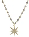 Rachel Reinhardt 14k Over Silver Labradorite & Crystal Necklace