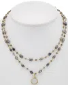 Rachel Reinhardt 14k Over Silver Labradorite & Moonstone Layered Necklace