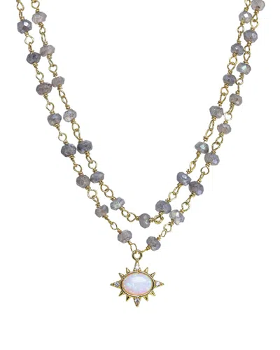 Rachel Reinhardt 14k Over Silver Labradorite Pendant Necklace