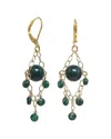 Rachel Reinhardt 14k Over Silver Malachite Chandelier Earrings