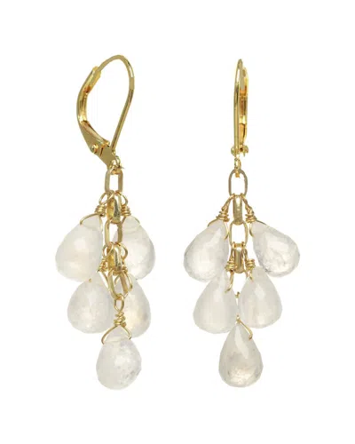 Rachel Reinhardt 14k Over Silver Moonstone Cluster Earrings In Gold