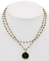Rachel Reinhardt 14k Over Silver Onyx & Pyrite Necklace