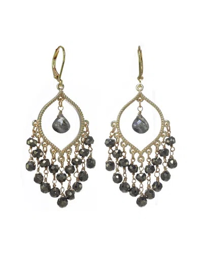 Rachel Reinhardt 14k Over Silver Pyrite Fringe Chandelier Earrings