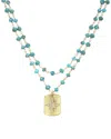 Rachel Reinhardt 14k Over Silver Turquoise Cz Starburst Necklace