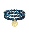 Rachel Reinhardt 14k Plated Cat's Eye Cz Medallion Star Pendant Bracelet