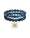 Rachel Reinhardt 14k Plated Cat's Eye Cz Star Pendant Bracelet
