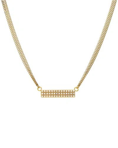Rachel Reinhardt 14k Plated Cz Bar Necklace
