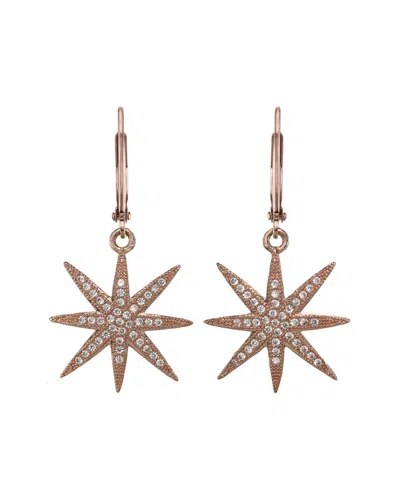 Rachel Reinhardt 14k Rose Gold Plated Cz Star Earrings