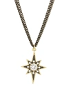 Rachel Reinhardt 18k Filled Cz Starburst Charm Necklace