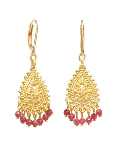 Rachel Reinhardt 22k Plated Tourmaline Chandelier Earrings In Gold