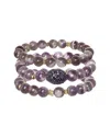 Rachel Reinhardt Amethyst Crystal Fireball Stretch Bracelet In Multi