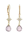Rachel Reinhardt Amethyst Cz Star Dangle Earrings