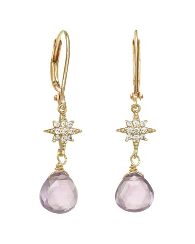 Rachel Reinhardt Amethyst Cz Star Dangle Earrings