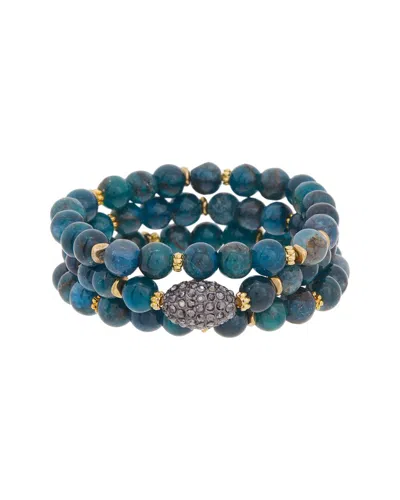 Rachel Reinhardt Apatite Stackable Bracelet In Blue