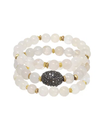 Rachel Reinhardt Baby's Breath Moonstone Crystal Bracelet In Multi