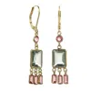 Rachel Reinhardt Flirty Fringe Bezel Earring In Pink/green Quartz In Multi