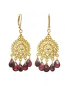 Rachel Reinhardt Garnet Filigree Chandelier Earrings