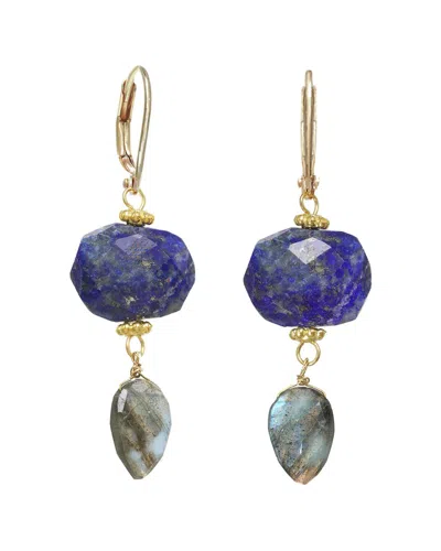 Rachel Reinhardt Gemstone Dangle Earrings In Blue