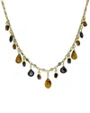 Rachel Reinhardt Gemstone Droplet Necklace In Multi