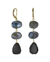 Rachel Reinhardt Gemstone Linear Earrings In Black
