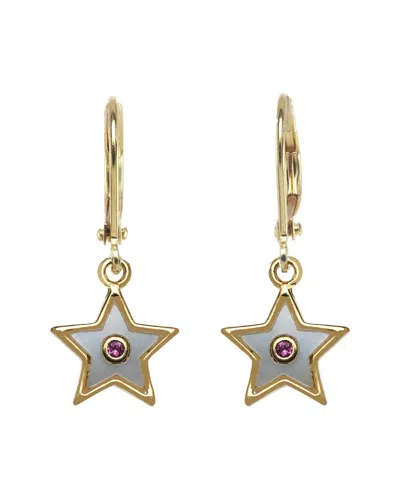 Rachel Reinhardt Gold Filled Cz & Enamel Star Earrings