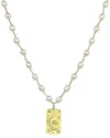 Rachel Reinhardt Gold Over Silver 6-7mm Pearl Cz Freshwater Celestial Necklace