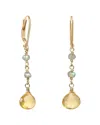 Rachel Reinhardt Gold Over Silver Gemstone Delicate Drop Earrings