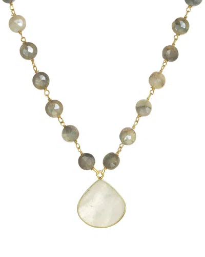 Rachel Reinhardt Gold Over Silver Gemstone Pendant Necklace