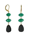 Rachel Reinhardt Green And Black Onyx Linear Earrings In Multi