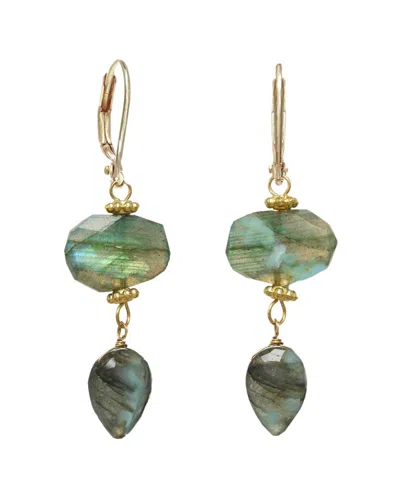 Rachel Reinhardt Labradorite Dangle Earrings In Green